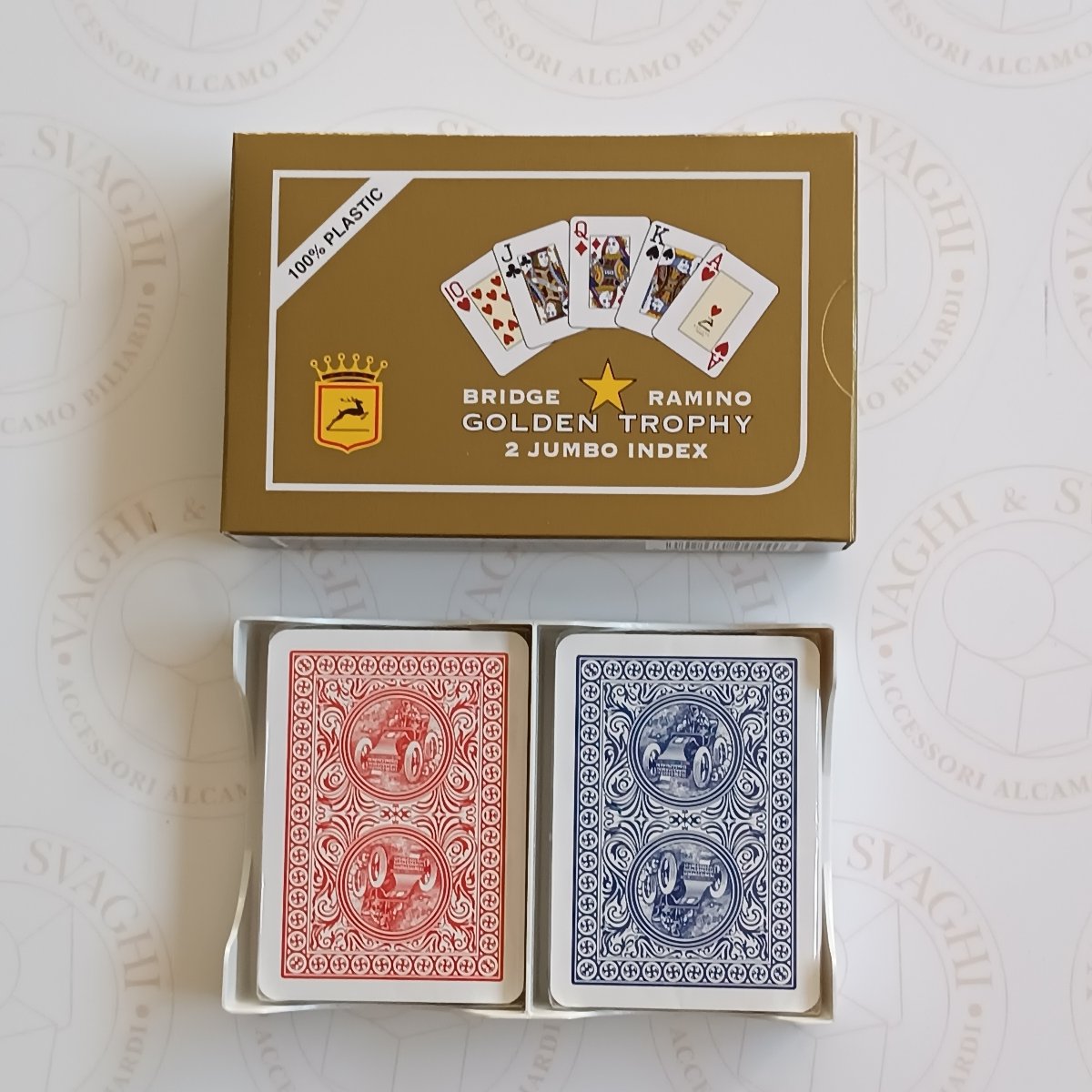 CARTE BRIDGE MODIANO GOLDEN TROPHY 2 JUMBO INDEX