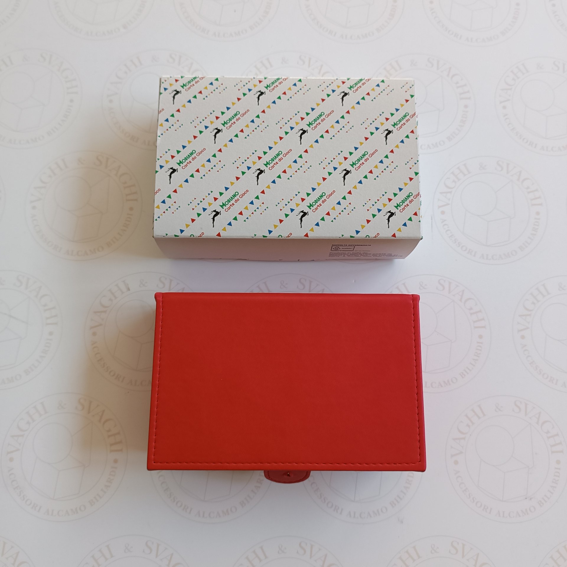 CARTE BURRACO SCOZZESE MODIANO CON ASTUCCIO IN SIMILPELLE ROSSO