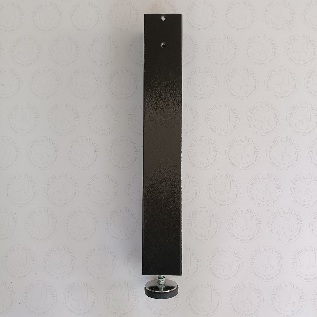 GAMBA IN METALLO 90 X 90 X 2 NERA GARLANDO 595 MM CON PIASTRA E PIEDINO