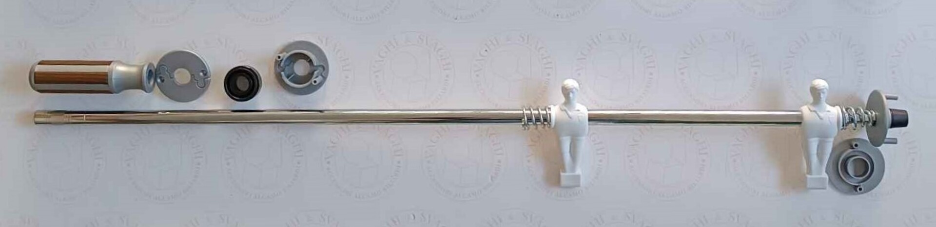 SERIE ASTE COMPLETE RIENTRANTI GARLANDO OMINI BIANCO/GRIGI BOCCOLE SILVER SILVER