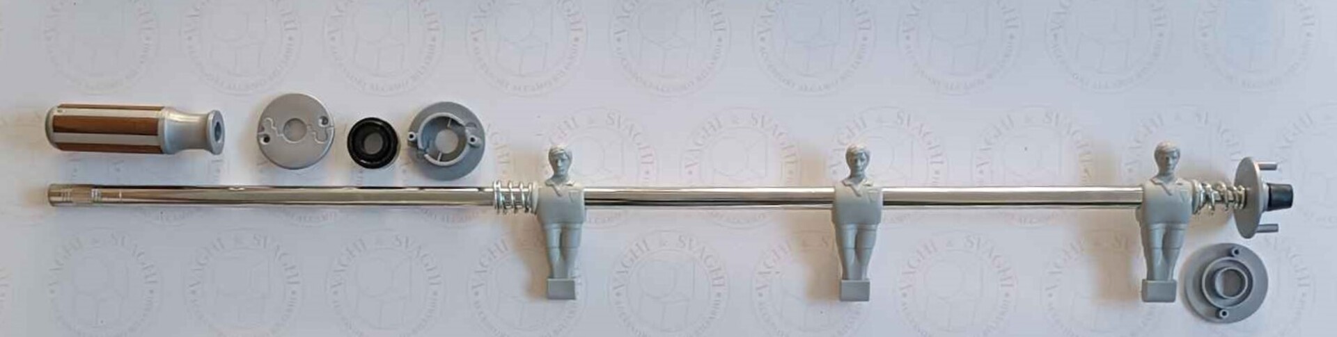 SERIE ASTE COMPLETE RIENTRANTI GARLANDO OMINI BIANCO/GRIGI BOCCOLE SILVER SILVER