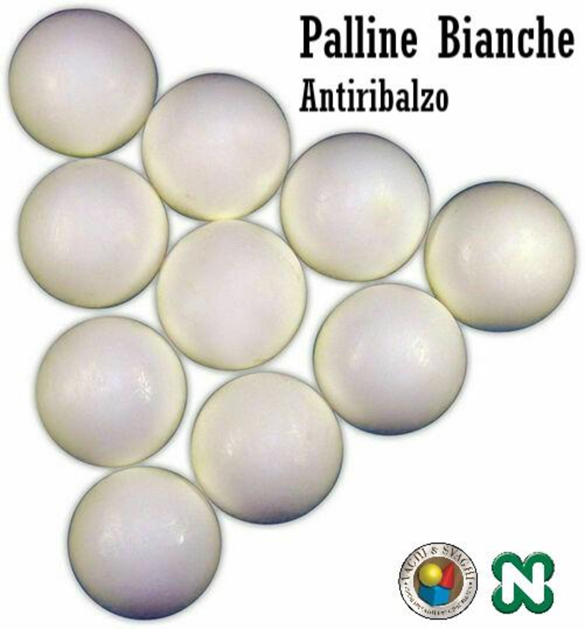 PALLINE PER CALCIO BALILLA NORDITALIA ANTIRIMBALZO BIANCHE
