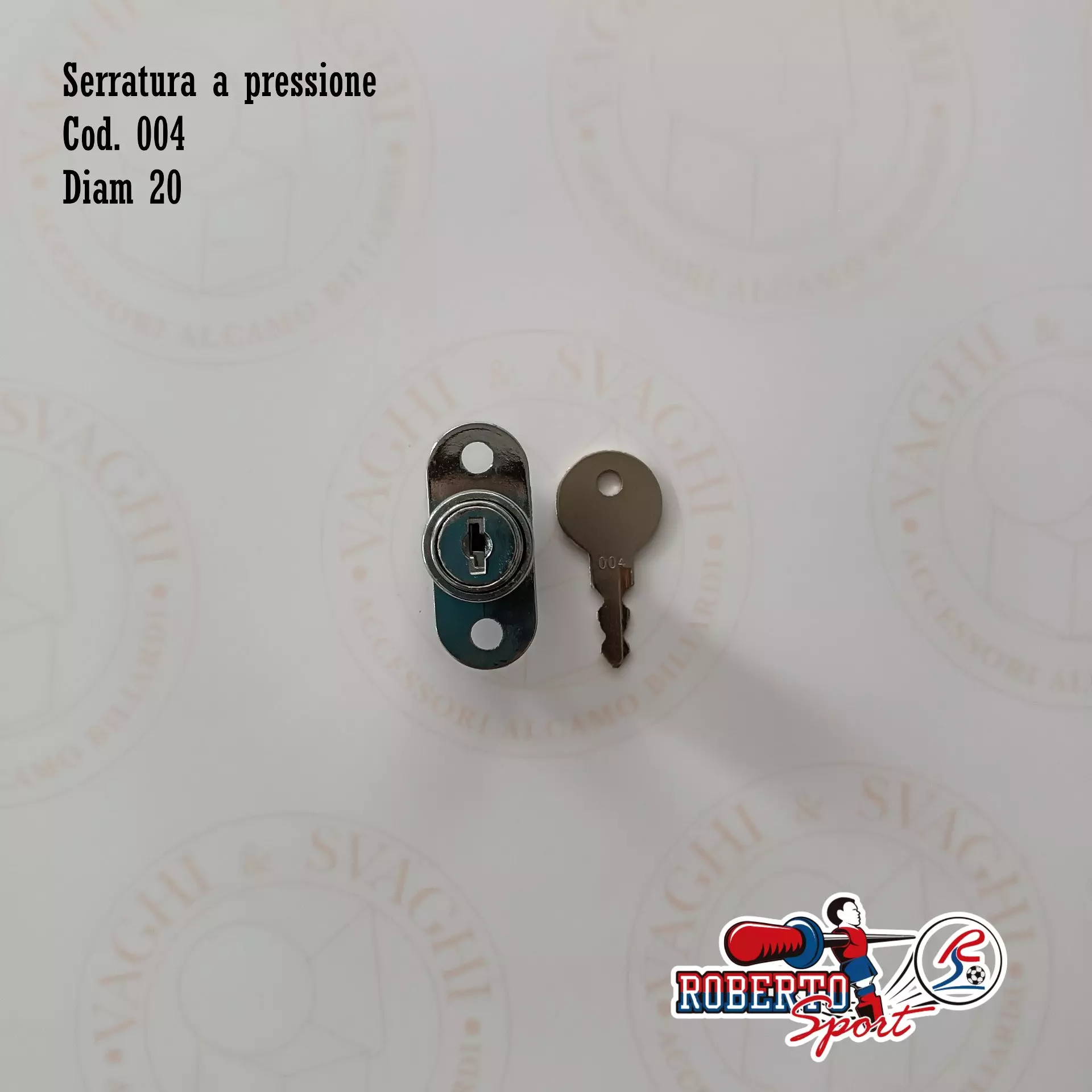 SERRATURA PER CALCIO BALILLA ROBERTO SPORT A PRESSIONE DIAM. 20 VARI CODICI