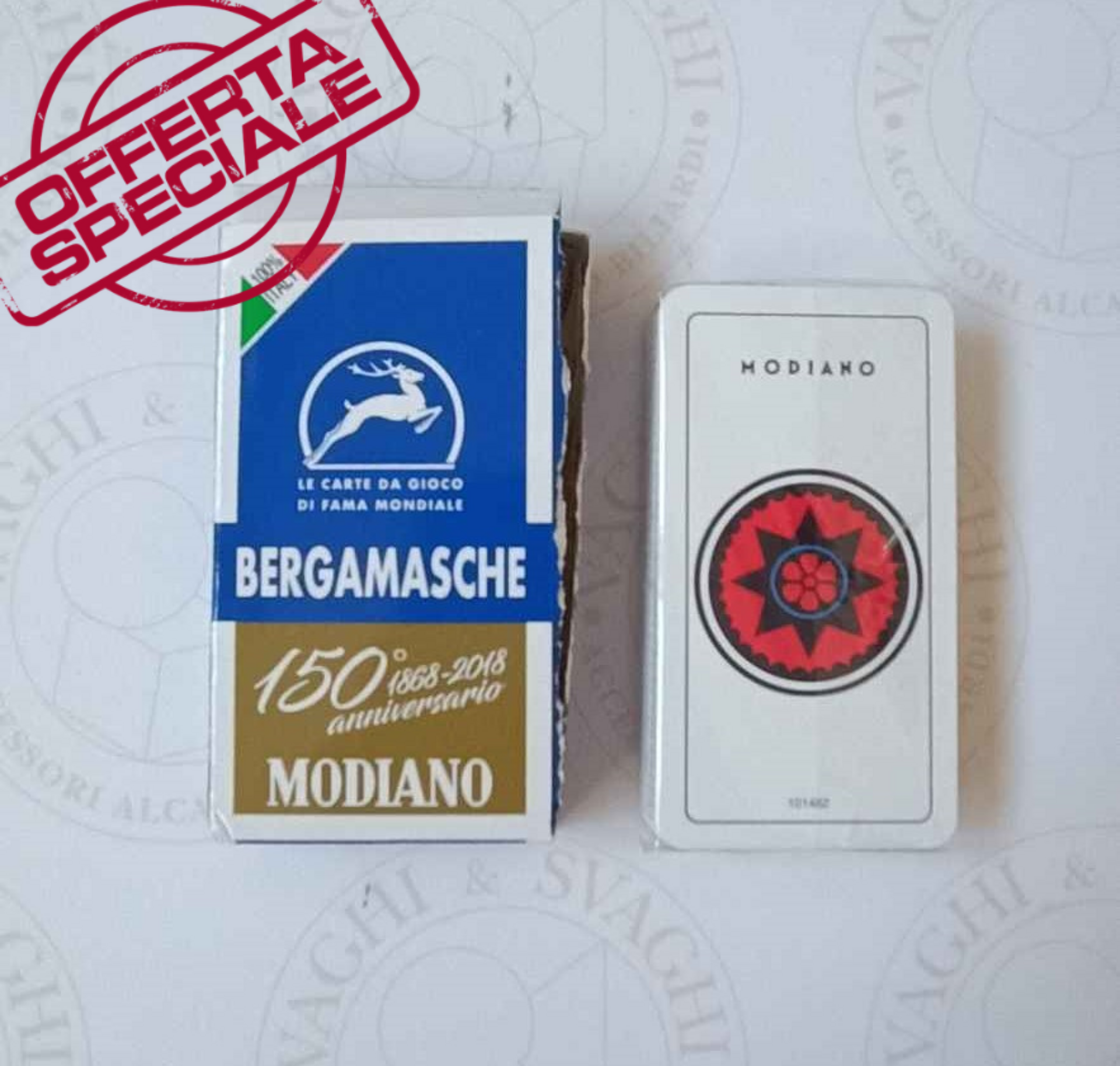 CARTE DA GIOCO MODIANO BERGAMASCHE BLU 150° ANNIVERSARIO
