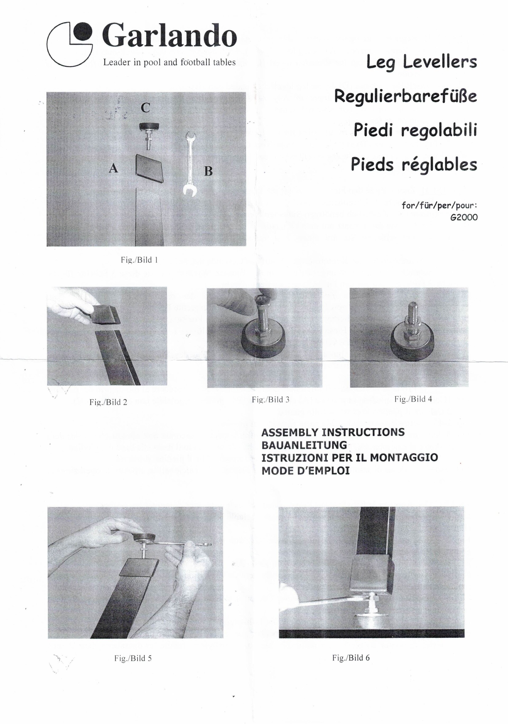 PIEDINO REGOLABILE GARLANDO SET 4 PZ.
