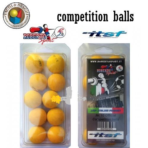 PALLINE PER CALCIO BALILLA ROBERTO SPORT GIALLE ITSF BLISTER SET 10 PZ.