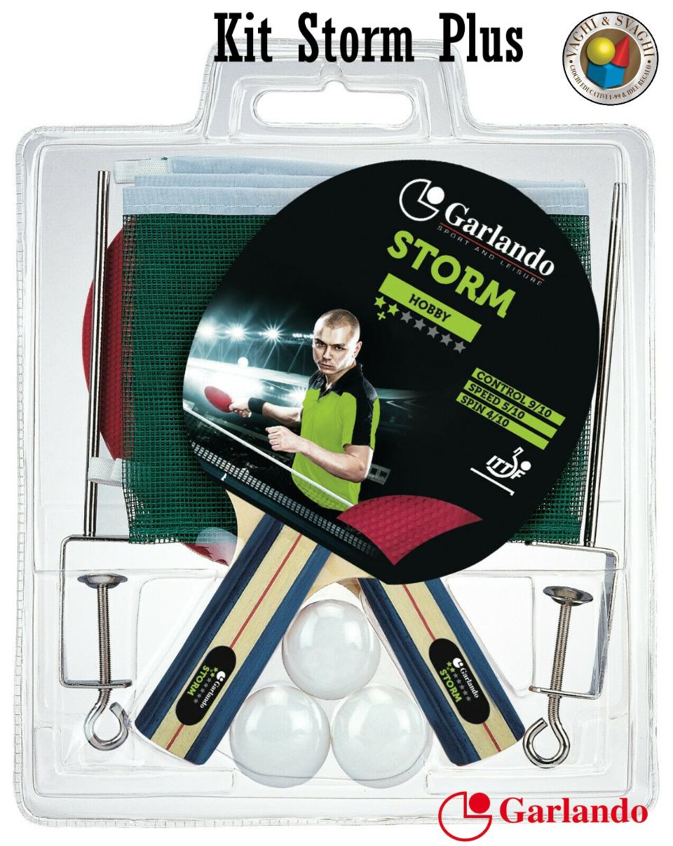 SET PING PONG COMPLETO DI RACCHETTE GARLANDO STORM PLUS