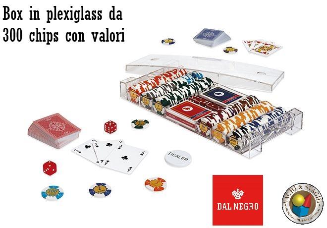 ASTUCCIO IN PLEXIGLASS DAL NEGRO 300 POKER CHIPS