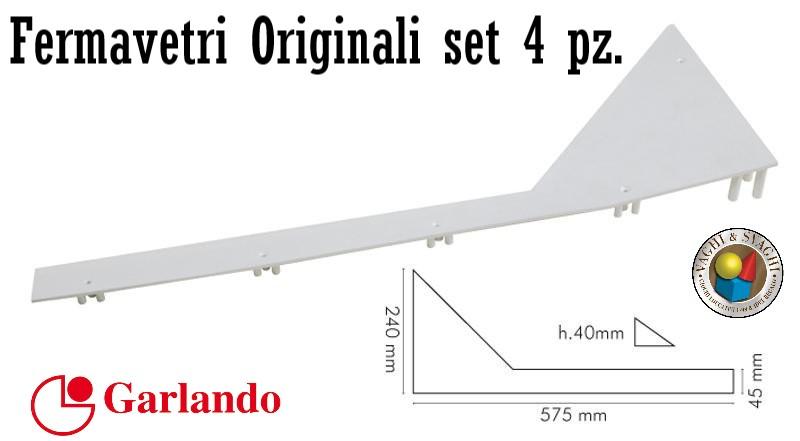 SERIE FERMAVETRO ANGOLO ALTO GARLANDO PER C. GIOCO CM. 114 BIANCO SET 4 PZ.