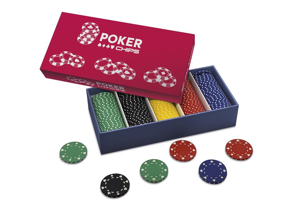 SCATOLA DAL NEGRO CON FICHES SENZA VALORI SET 125 PZ