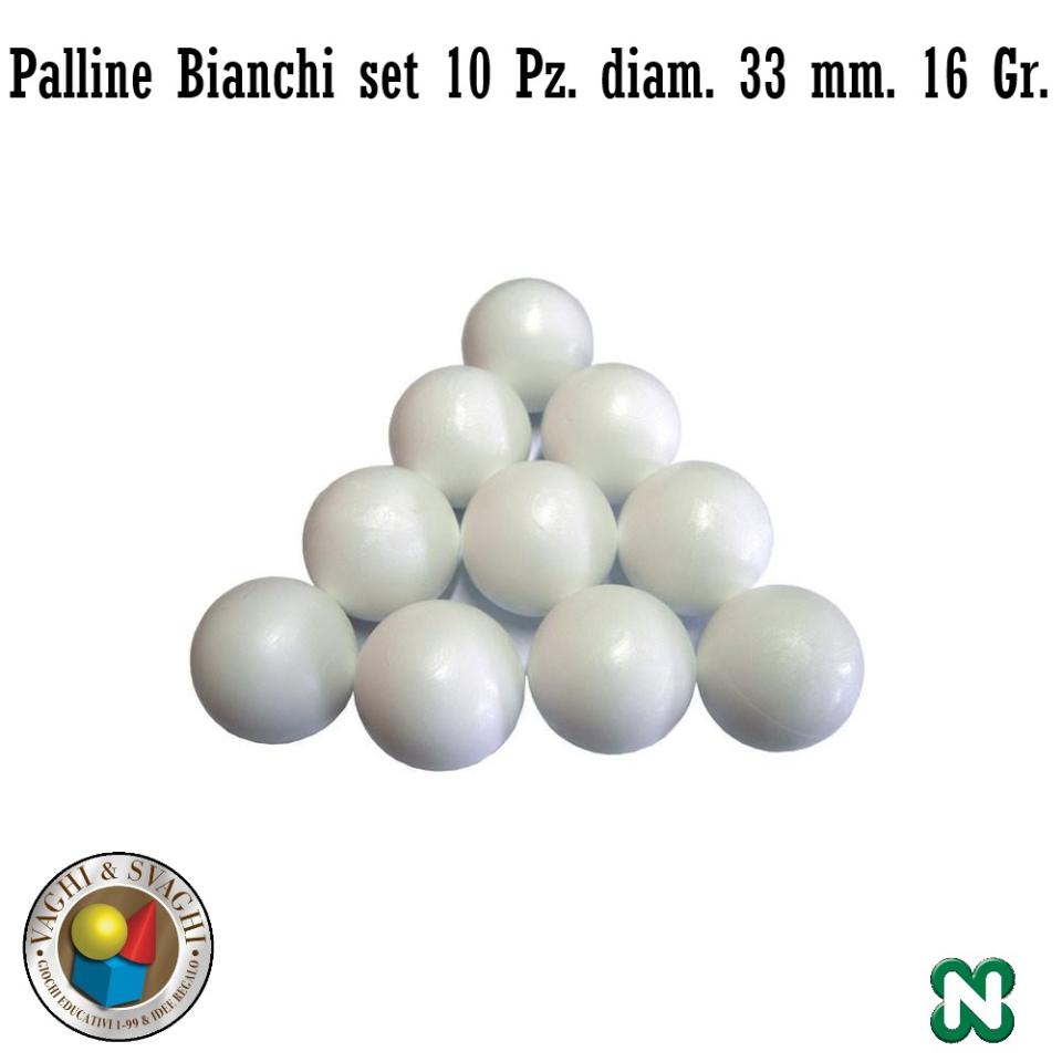 PALLINE PER CALCIO BALILLA NORDITALIA BIANCHE SET 10 PEZZI