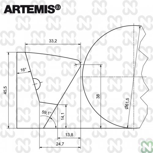 GOMMA PER BILIARDO ARTEMIS ROSSA K-79 MT. 3