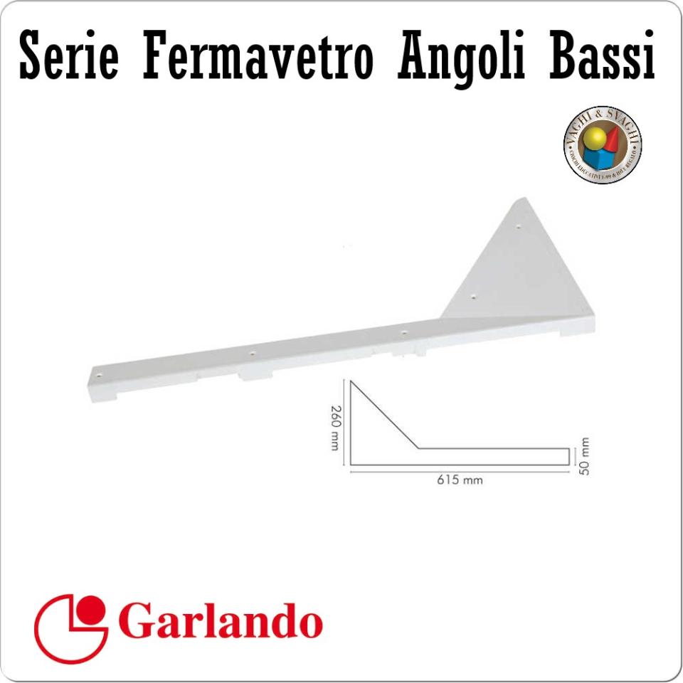 FERMAVETRO ANGOLO BASSO GARLANDO PER C. GIOCO 120 MIS.1205 X 629  SET 4 PZ.