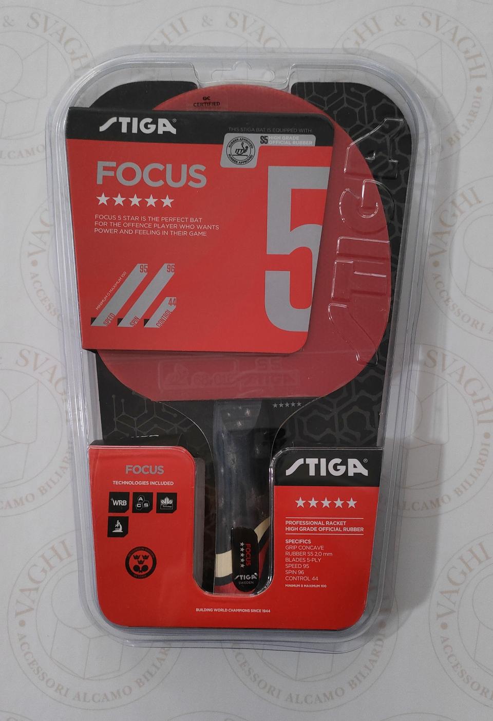 RACCHETTA DA PING PONG STIGA MODELLO FOCUS 5 STELLE