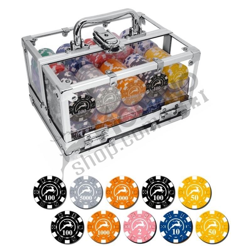 BOX IN ALLUMINIO MODIANO TRASPARENTE 400 CHIPS DA 14 GR.