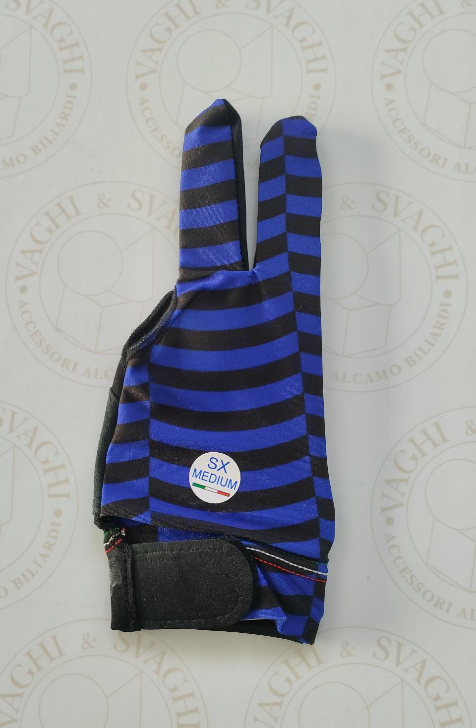 GUANTO DA BILIARDO TOP LIFE MANO SX MISURA MEDIO NERO/BLU