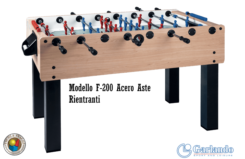 CALCIO BALILLA GARLANDO F-200 ACERO ASTE RIENTRANTI
