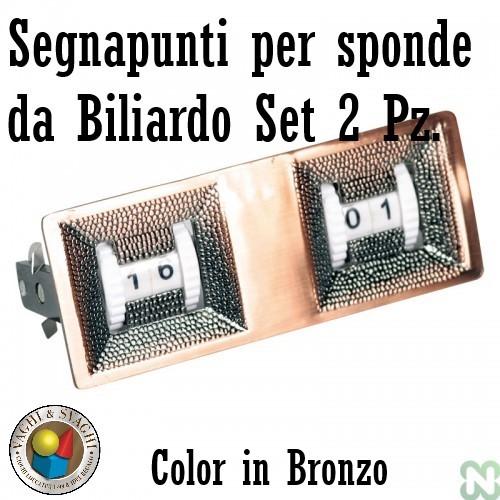 SEGNAPUNTI NORDITALIA PER SPONDE DA BILIARDO DI BRONZO SET 2 PZ.