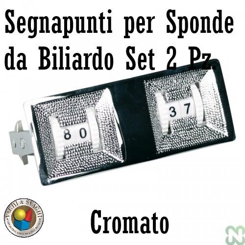 SEGNAPUNTI NORDITALIA PER SPONDE DA BILIARDO CROMATO SET 2 PZ.