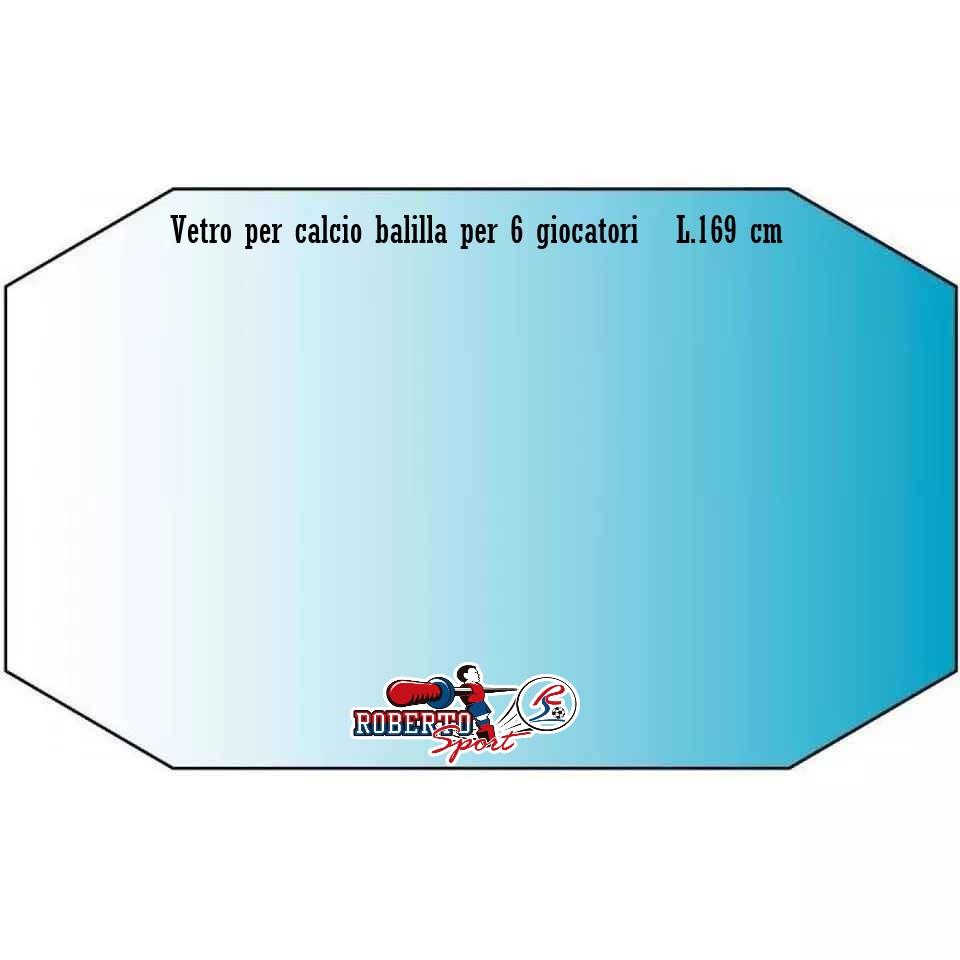 VETRO PER CALCIO BALILLA ROBERTO SPORT PER 6 GIOCATORI 169 CM.