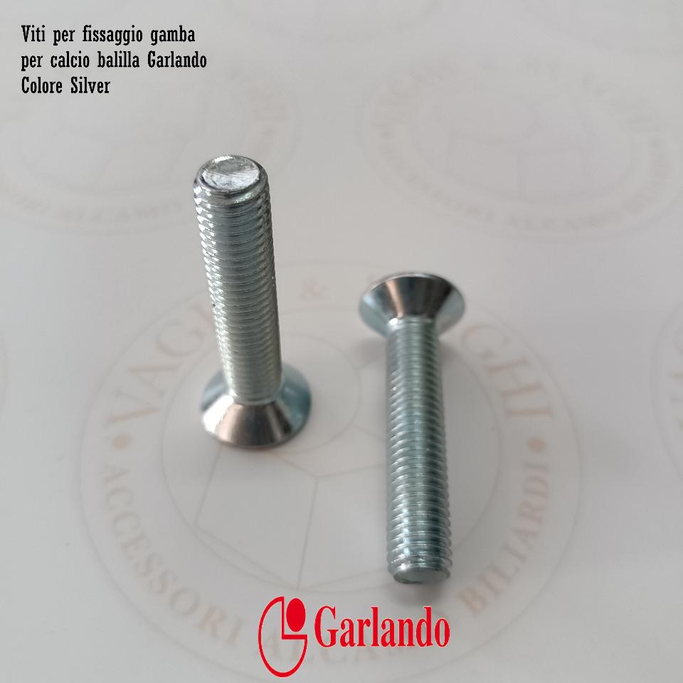 VITI PER FISSAGGIO GAMBA CALCIO BALILLA GARLANDO VARI MODELLI COLORE SILVER