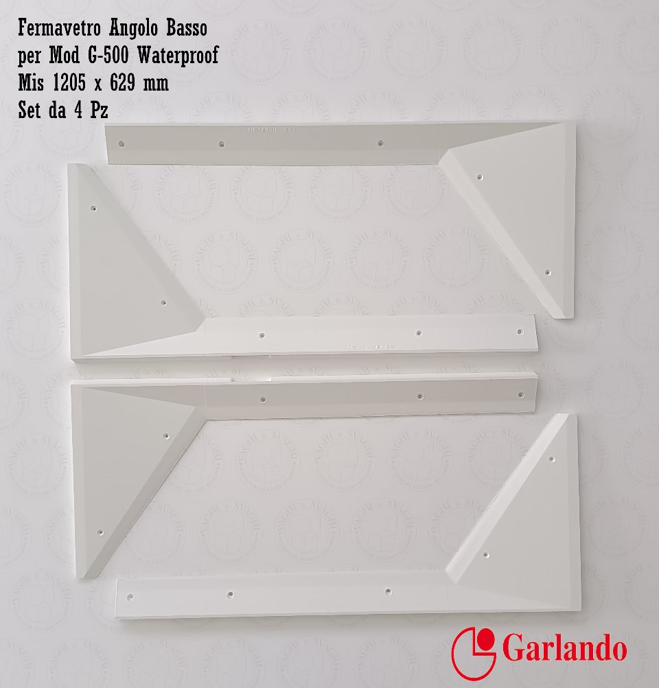 FERMAVETRO PER G-500 WATERPROOF GARLANDO MIS.1205 X 629 MM SET DA 4 PZ