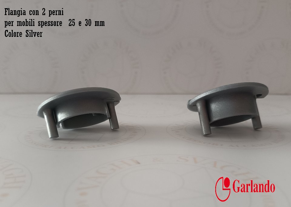 FLANGIA CON PERNI PER BOCCOLA  A SFERA  (DIAM 16MM) GARLANDO 2 MISURE  COLORE SILVER