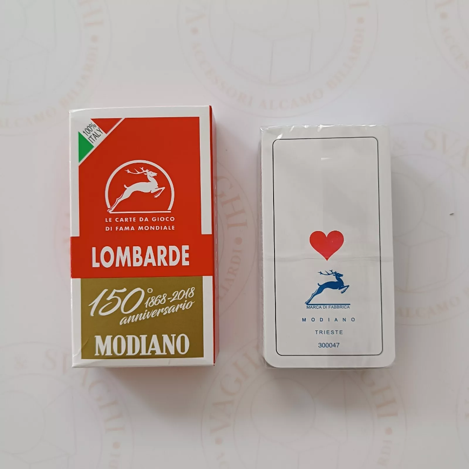 CARTE DA GIOCO MODIANO LOMBARDE ROSSE 150° ANNIVERSARIO