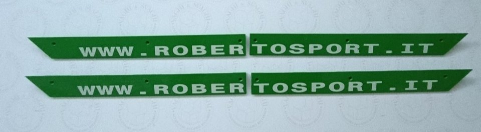 FERMAVETRO VERDE ROBERTO SPORT LISTE CENTRALI SERIGRAFATE  SET 4 PZ.