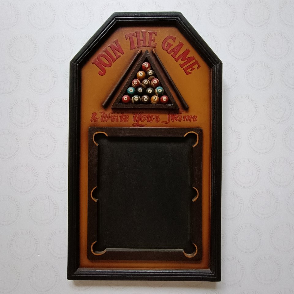 QUADRO IN LEGNO + LAVAGNA JOIN THE GAME