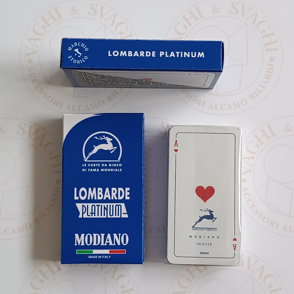 CARTE MODIANO LOMBARDE BLU PLATINUM 100 % PLASTICA