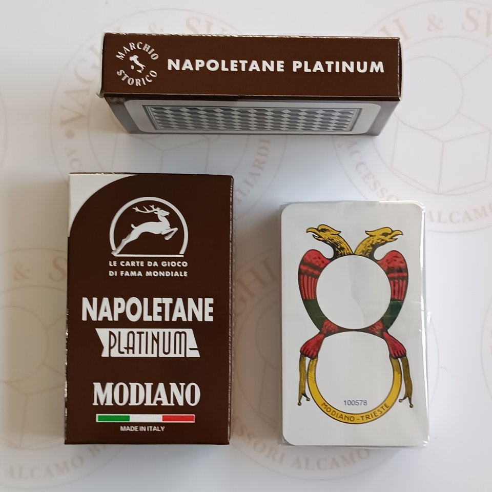 CARTE NAPOLETANE IN PLASTICA MODIANO MARRONE PLATINUM