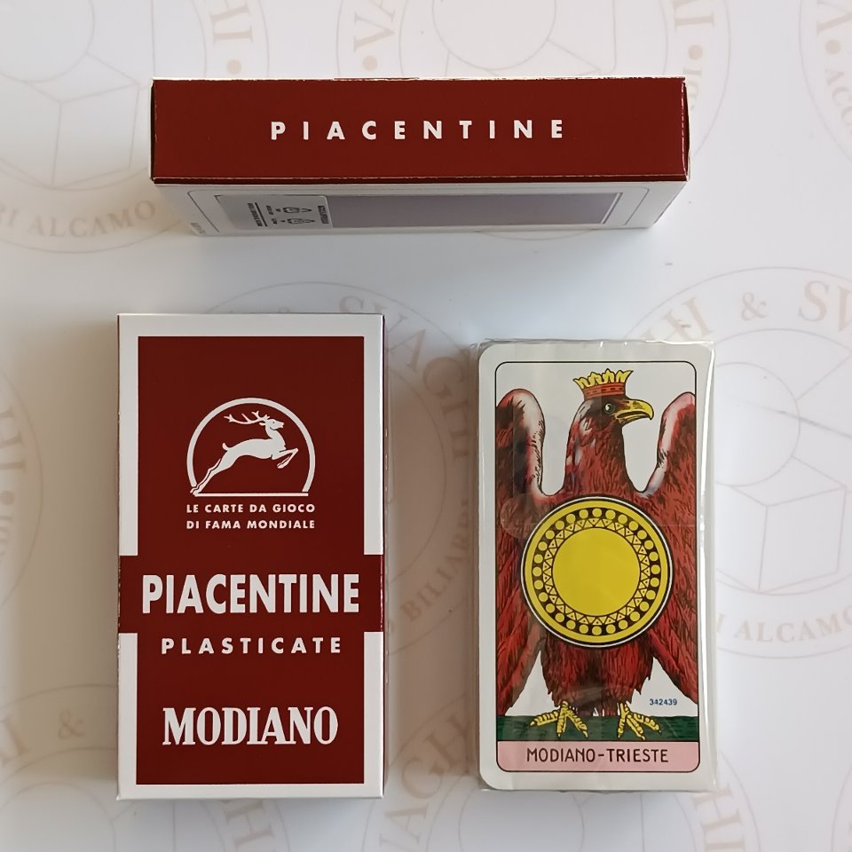 CARTE PIACENTINE MODIANO BORDEAUX PLASTICATE