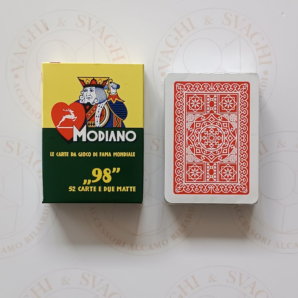 CARTE POKER MODIANO 98  DORSO ROSSO