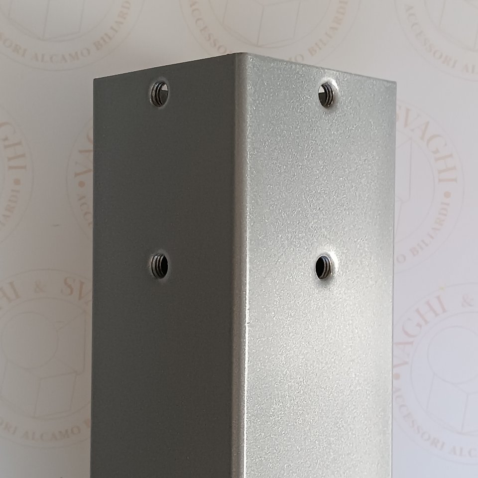 GAMBA IN METALLO 90 X 90 x 2 GARLANDO CM 66,5  SILVER CON PIASTRA