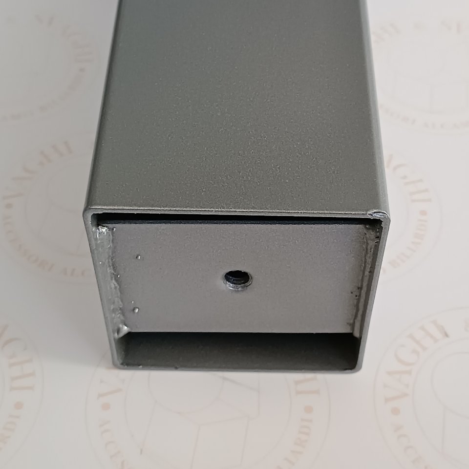 GAMBA IN METALLO 90 X 90 x 2 GARLANDO CM 66,5  SILVER CON PIASTRA