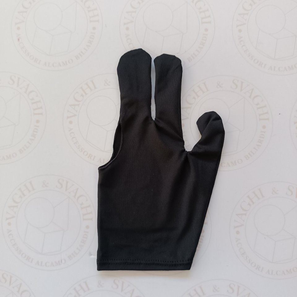 GUANTO DA BILIARDO MANO SX MISURA MEDIO COLORE NERO A  3 DITA