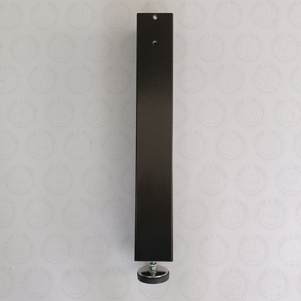 GAMBA IN METALLO 90 X 90 X 2 NERA GARLANDO 595 MM CON PIASTRA E PIEDINO