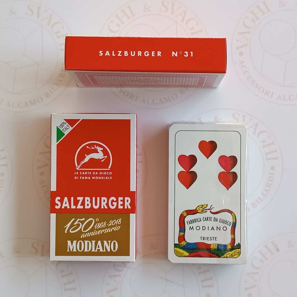 CARTE  DA GIOCO SALISBURGHESI MODIANO 150° ANNIVERSARIO  ROSSO