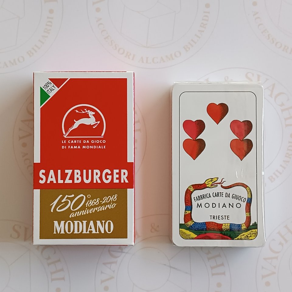 CARTE  DA GIOCO SALISBURGHESI MODIANO 150° ANNIVERSARIO  ROSSO