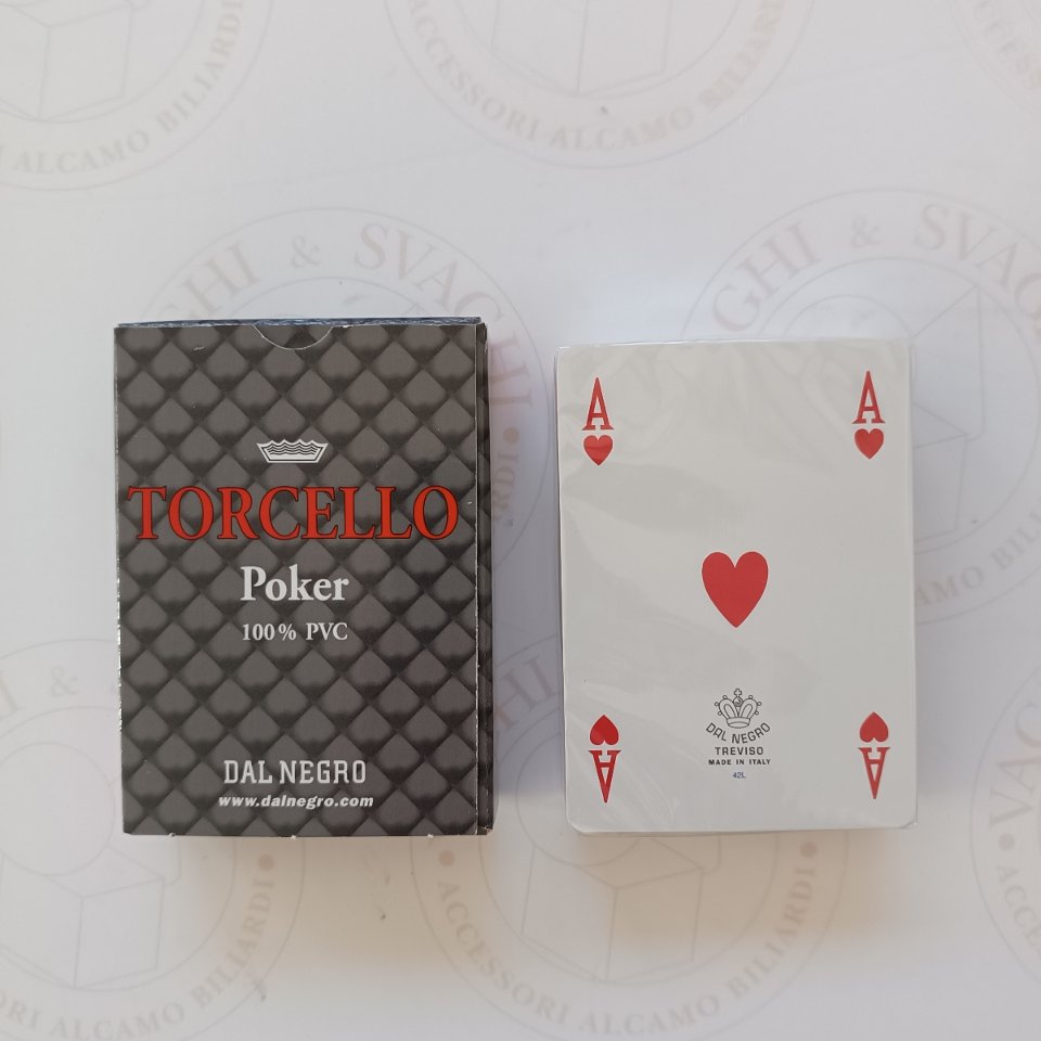 CARTE POKER DAL NEGRO TORCELLO PVC 100% DORSO ROSSO
