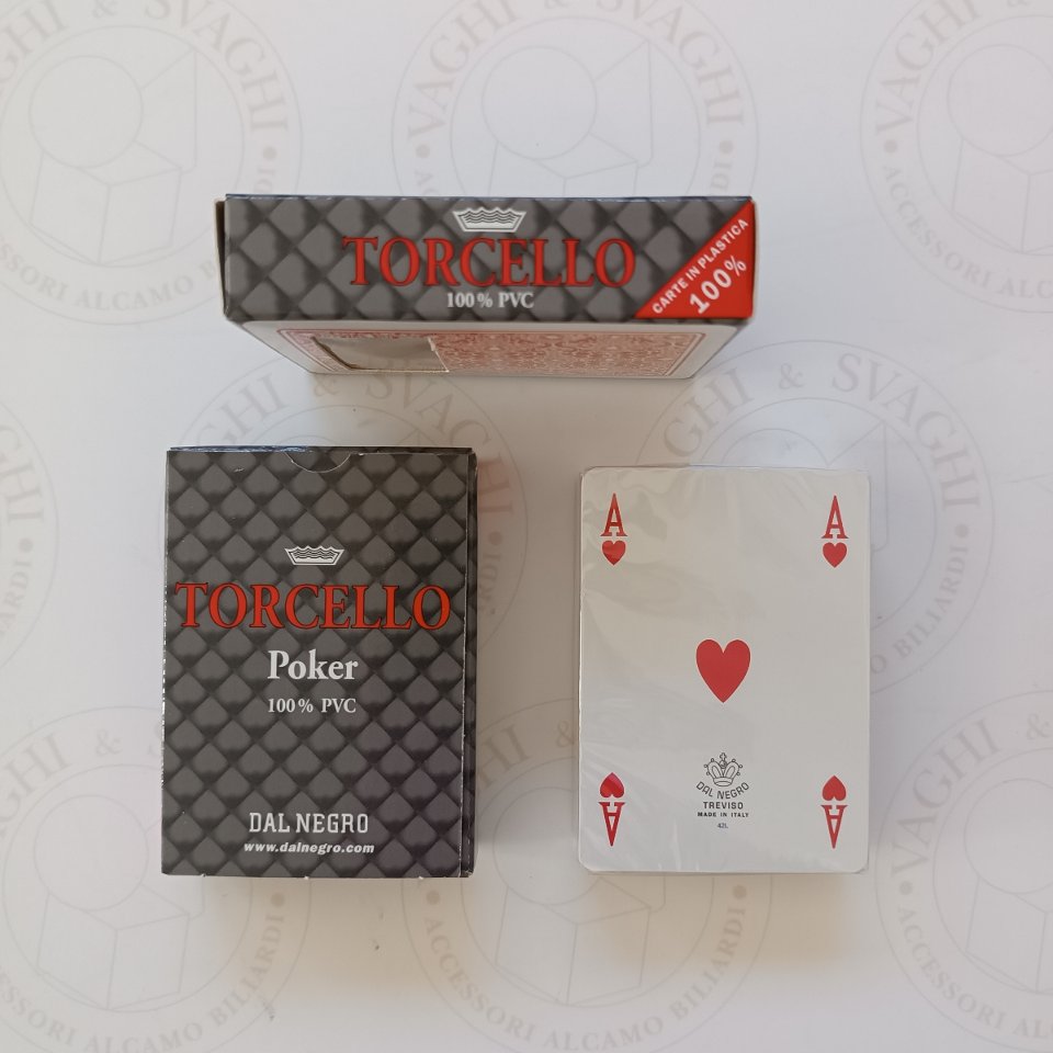 CARTE POKER DAL NEGRO TORCELLO PVC 100% DORSO ROSSO