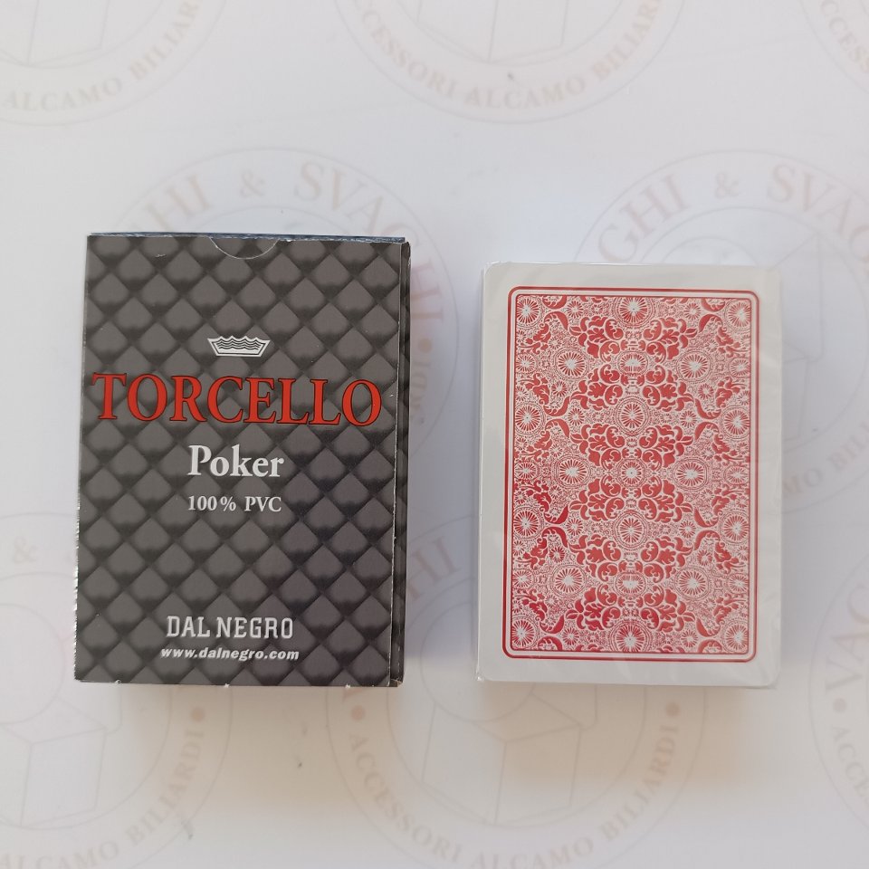 CARTE POKER DAL NEGRO TORCELLO PVC 100% DORSO ROSSO