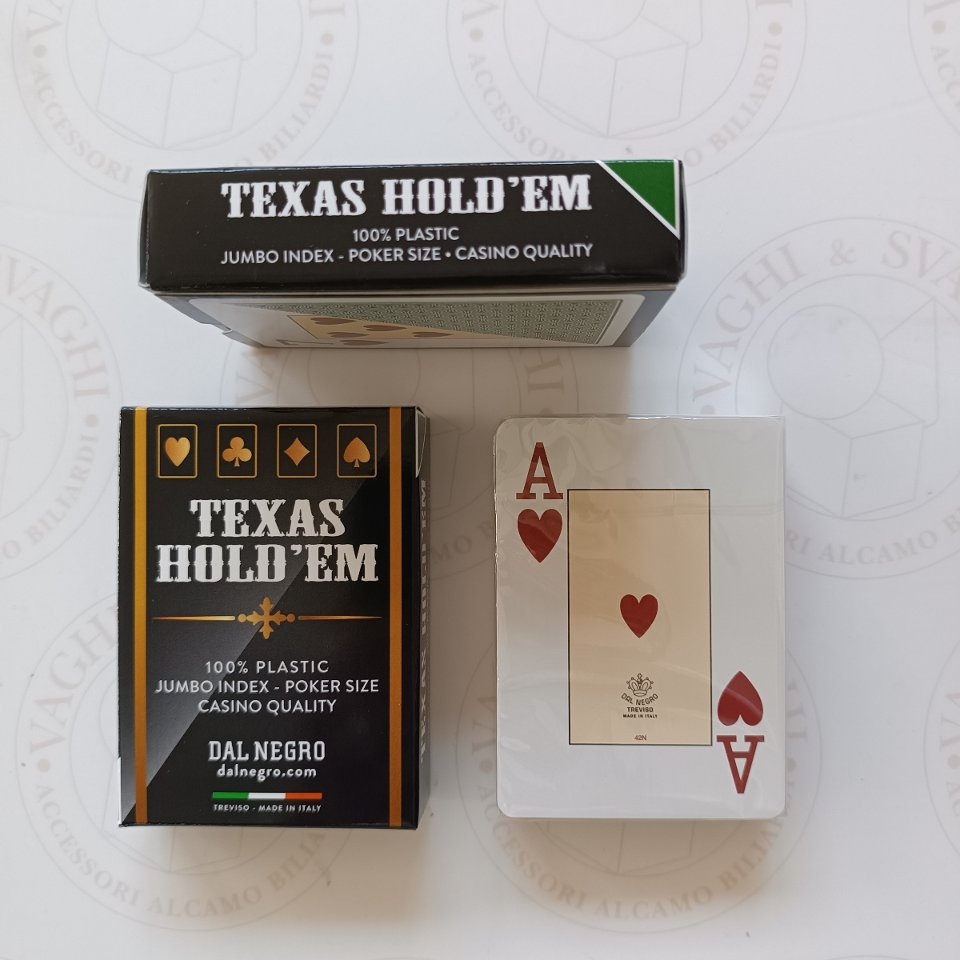 CARTE DA GIOCO DAL NEGRO TEXAS HOLD'EM CASINO' QUALITY VERDE