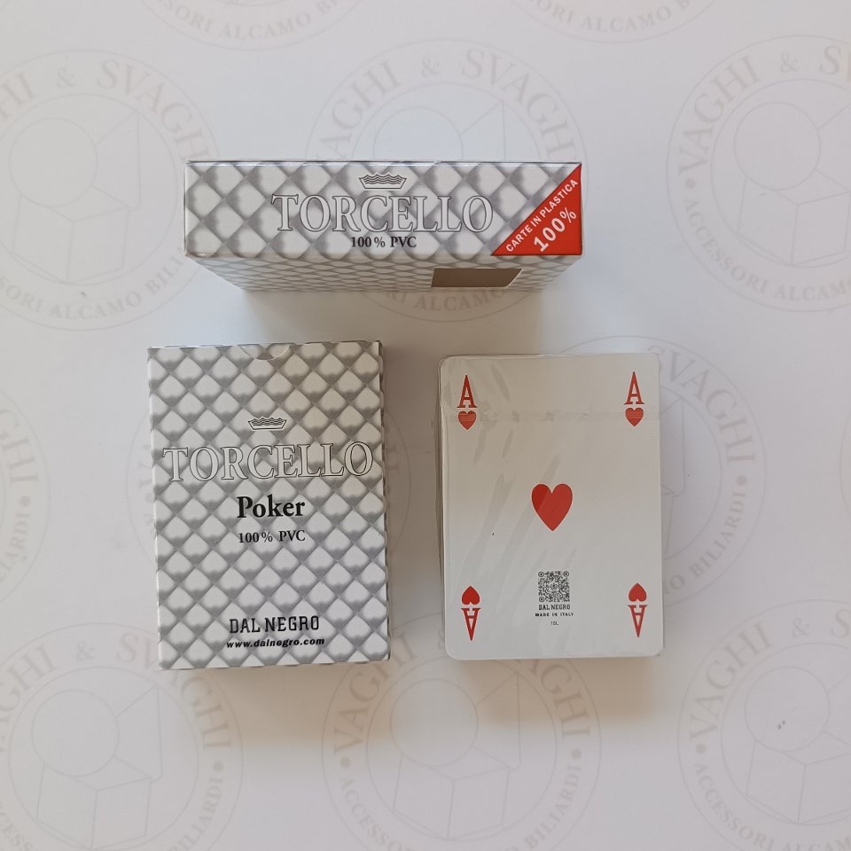 CARTE POKER DAL NEGRO TORCELLO PVC 100% DORSO BIANCO
