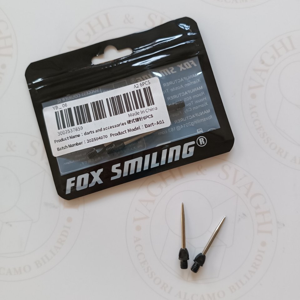 PUNTALINI PER FRECCETTE IN ACCIAIO FOX SMILING ATTACCO 2BA  SET 6 PZ