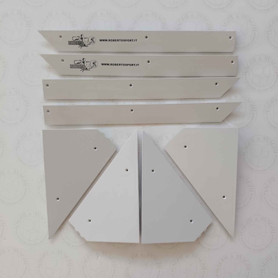 FERMAVETRO BIANCO ROBERTO SPORT CON SERIGRAFIA SET 8 PZ.