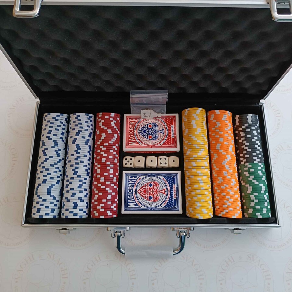 VALIGETTA IN ALLUMINIO DAL NEGRO 300 FICHES CON VALORI