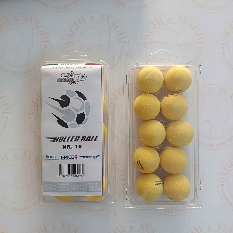 PALLINE PER CALCIO BALILLA ROBERTO SPORT ROLLER BALL BLISTER 10 PALLINE
