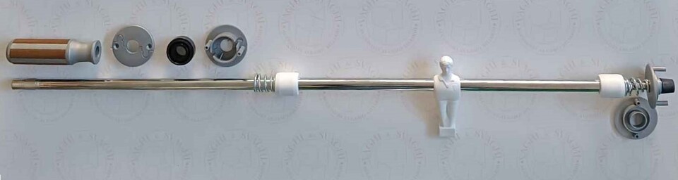 SERIE ASTE COMPLETE RIENTRANTI GARLANDO OMINI BIANCO/GRIGI BOCCOLE SILVER SILVER